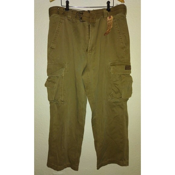 NOS Vintage Y2K Aeropostale 36x30 BAGGY Military Paratrooper Pioneer Cargo Pants